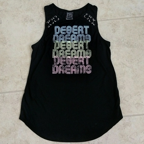4/$25 ❤️ Modern Lux Desert Dreams Graphic Tank Black - Picture 2 of 5